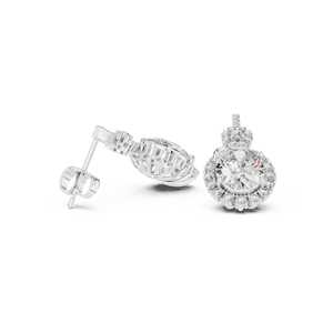 Pendientes de Lujo para Mujer, Plata 925, Moissanita, Corte Brillante Redondo, Engaste de Bisel, Joyería para Boda - Product Image 4