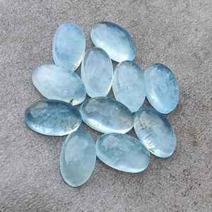 Pierre précieuse naturelle Aqua Milky, forme ovale grande, cabochon calibré, pierre précieuse en vrac pour bijoux - Product Image 4