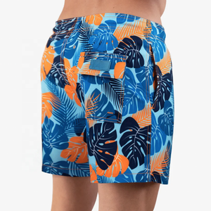 Shorts de bain pour hommes, taille élastique, polyester respirant, séchage rapide, écologique, OEM - Product Image 2