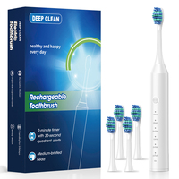 Ensemble de têtes de remplacement étanches IP67 pour brosse à dents électrique sonique rechargeable pour adultes avec poils doux