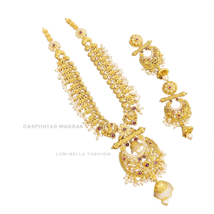 Fashion Islamic Alloy Gold Plated Jewelry Set Traditional Medium Haram with Matte Gold Finish - Product Image 2
