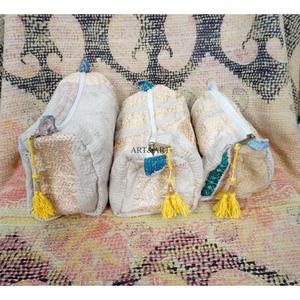 Ensemble de trousses de toilette en coton indien Kantha, motif floral, fermeture à glissière, design léger - Sac de voyage pour femmes, accessoires de maquillage - Product Image 6