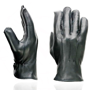 Gants de moto en cuir de vachette noir pour homme Samroz Sports - Product Image 4