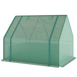 Mini Serra 4 x 3 x 3 piedi, Orto Rialzato Zincato con Copertura Grigio Scuro, Verde e Grigio Scuro - Product Image 1