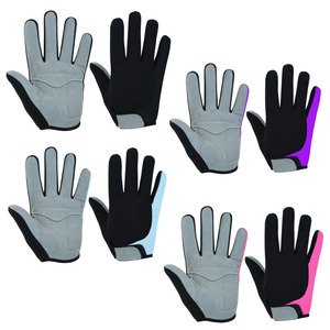 Gants de cyclisme noirs et gris à doigts entiers, unisexes, toutes saisons, respirants, en polyester, fermeture à enfiler, évacuation de l'humidité, antidérapants - Product Image 5