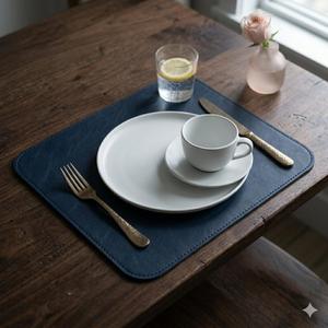 <b>Special</b> <b>Purpose</b> <b>Bags</b> & <b>Cases</b> Leather Placemat Coaster Combo Set Waterproof Heat Resistant Table Mat For Restaurant NPM-0009B - Product Image 4