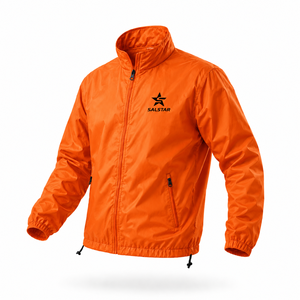 Veste de sport pour homme de haute qualité personnalisée, coupe-vent à fermeture éclair intégrale, veste d'entraînement orange, veste en polyester pour équipe sportive - Product Image 1