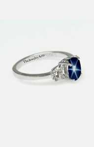 Star <b>Sapphire</b> <b>Ring</b> Sterling Silver Lindy Star <b>Sapphire</b> <b>Ring</b> 925 Sterling Silver Genuine Blue Star <b>Sapphire</b> <b>Ring</b> <b>For</b> <b>Women</b> - Product Image 4