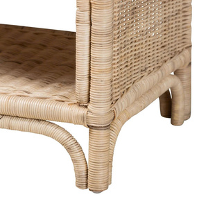 Hot Trend Natural Rattan Nightstand Unique Arch Top Side Table Accent Cabinet with <b>Drawer</b> Wholesale Suitable For Bedroom Decor - Product Image 2