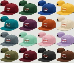 Casquette de baseball noire personnalisée à visière plate, 6 panneaux, ajustable, 100 % toile de coton, style urbain uni, pour logo de marque, décontractée - Product Image 5