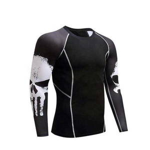 Custom Made Wholesale Breathable MMA Rash Guard Sleeve Training <b>Compression</b> <b>Shirt</b> <b>Mens</b> Grappling Sports Shorts + Leggings - Product Image 4