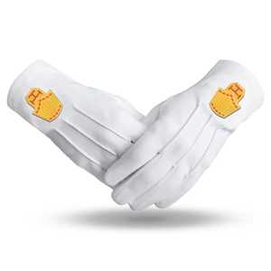 Gants de poignet en coton blanc avec logo H doré, style uni, pour usage quotidien, printemps automne, décontracté - Product Image 1