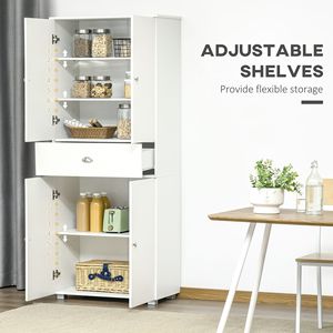 "Aluminum Freestanding <b>Pantry</b> with 2 Double Doors & Adjustable Hinge Drawers for <b>Kitchen</b> Storage" - Product Image 5