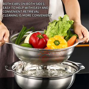 Yurtrain Colador de Arroz de Acero Inoxidable Estilo Japonés con Filtro Microporoso y Asa Metálica <span class=keywords><strong>para</strong></span> Cocina - Product Image 4