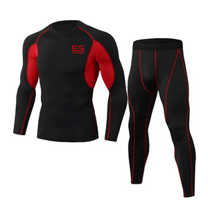 Conjuntos de Trajes de Compresión para Hombre Hechos en Pakistán, Tela de Spandex/Poliéster, Transpirable, de Secado Rápido, Personalizable - Product Image 1