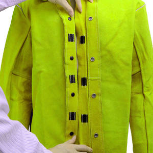 High Grain and <b>Suede</b> Leather Breathable CE Certified Hi Visibility Welding <b>Jacket</b> Heavy Duty Split Cowhide Leather Safety <b>Jacket</b> - Product Image 5
