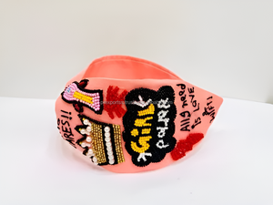 Serre-tête Lumineux Léger Entièrement Perlé Fait Main par un Designer Américain pour Enfants, Magnifique Bandeau Brodé en Tissu – Vente en Gros - Product Image 2