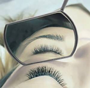 Kit d'outils pour extensions de cils 4 pièces avec plateau, poignée en acier inoxydable colorée, miroir grossissant et poudre mate pour cils - Product Image 5