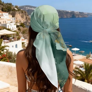 Foulard carré personnalisé en polyester effet soie pour marque, vente en gros - Product Image 6