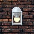 Lampada da parete da esterno in metallo bianco con lente in vetro trasparente da 8 pollici - Product Image 1