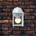 Mainstays 8\" Classic Weather-Resistant Exterior Lighting White Metal Outdoor Wall Lamp with Clear Glass Lens