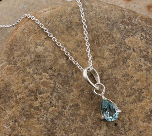 Collier pendentif en argent sterling 925 plaqué platine, topaze bleue naturelle vintage, coupe émeraude rectangulaire, bijoux en gros - Product Image 3