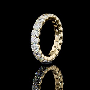 Anillo de Eternidad con Diamantes CVD de 3.5 Quilates en Forma de Cojín, Certificado IGI, Oro de 14K, Fabricante de Joyería Fina, Venta al Por Mayor - Product Image 1