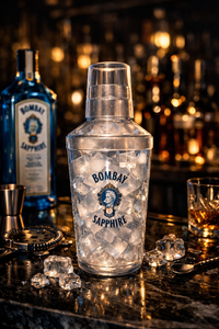 Shaker à cocktail en plastique Bombay Sapphire avec couvercle, forme cylindrique, logo imprimé, portable, 750 ml, pour usage en bar - Product Image 6