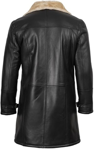 Wholesale HARAZ INTERNATIONAL Men's Genuine <b>Leather</b> Faux Fur Lining Breathable Winter Overcoat <b>Leather</b> <b>Jacket</b> <b>Long</b> | OEM/ODM - Product Image 4