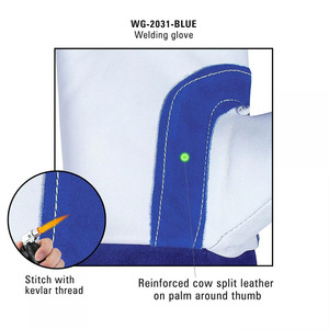 Guantes de Soldadura de Cuero Vacuno y Piel de Vacuno Reforzada, Resistentes a Chispas y Llamas, para Bomberos, Jardinería y Protección de Manos - Product Image 5