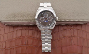 Montre mécanique automatique pour homme, cadran gris luxueux de qualité supérieure, bracelet en acier inoxydable, calendrier perpétuel, Eternal Platinum - Product Image 2