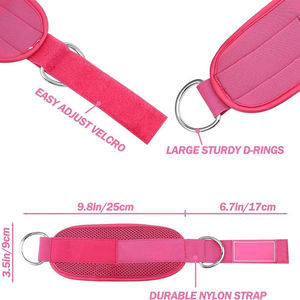 Sangles de cheville de sport réglables en néoprène rembourré avec anneaux en D pour la protection et le soutien des abducteurs et des jambes lors de l'entraînement, avec renfort en acier - Product Image 2