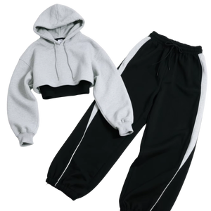 Women <b>Pink</b> Blue Color Block Zip Up Crop Hoodie Shorts <b>Set</b> Fleece <b>Tracksuit</b> Casual Two Piece Outfit - Product Image 4