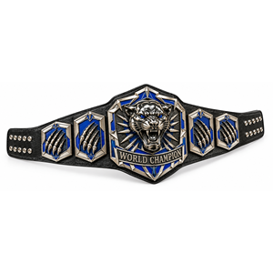 Ceinture de championnat personnalisée en cuir PU bleu cobalt, motif panthère, pour lutte, boxe, MMA, diamètre 50 mm, plaques métalliques, logo personnalisé, 2,5 kg, 2,2 m - Product Image 3