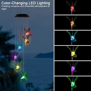 Campanella a Vento Solare LED a Forma di Colibrì, Luci a Stringa con 6 LED Cambia Colore, Lampada Decorativa Impermeabile IP65 per Illuminazione Casa e Giardino - Product Image 4