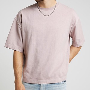 Camiseta de Algodón de Color Sólido para Hombre, Talla Grande, Cuello Redondo, Manga Corta, Estilo Casual, Corte Regular, ODM OEM, Nueva Colección 2026 - Product Image 1