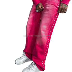 Shorts homme streetwear personnalisés, coupe évasée, en toile respirante, délavé à l'acide, effet soleil, plissé devant, taille élastique, pour l'hiver - Product Image 1