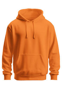 STELLAR Men's <b>Orange</b> <b>Fleece</b> Lined Hooded Pullover Regular Fit 100% Cotton Eco-Friendly Breathable Winter Long Streetwear - Product Image 2