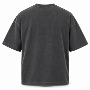 เสื้อยืดสตรีทแวร์ทรงดรอปโชว์เดอร์ 280gsm สีดำ ผ้าคอตตอนหนาน้ำหนักมาก ย้อมสีแบบ Garment Dyed ทรงโอเวอร์ไซส์ - Product Image 5