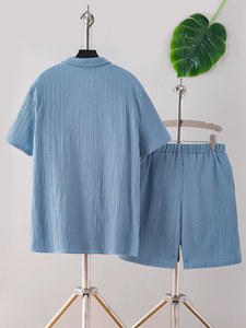 ชุดเสื้อยืดผู้ชาย 2 ชิ้น ผ้าถักโพลีเอสเตอร์/คอตตอน ทรงเข้ารูป สไตล์ลำลอง สำหรับฤดูร้อน คอกลม พิมพ์ลายดิจิทัล น้ำหนักผ้า 220-240 กรัม เหมาะสำหรับใส่ทุกวัน - Product Image 2