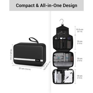 Trousse de toilette Maliton pour hommes et femmes, 4 compartiments, sac de voyage suspendu, imperméable - Product Image 2