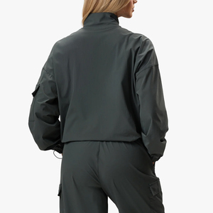 Conjunto de chándal de 2 piezas para mujer, chaqueta informal con cremallera, pantalones deportivos tipo cargo, conjunto a juego, ropa deportiva ligera para calle - Product Image 5