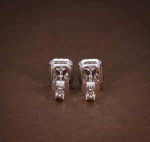 High Quality Lab Grown Diamond <b>Stud</b> Earrings 925 Silver Vintage <b>Emerald</b> Cut IGI Certified Engagement Wedding Party Gift - Product Image 4