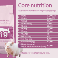 VitaminPro X302 Prémélanges Stimulants de Croissance pour Porcs, Additifs Multivitaminés pour l'Alimentation Animale, Prémélange pour l'Engraissement des Porcs, Aliment Prémélangé pour Porcs