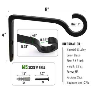 Support mural décoratif en métal pour plantes suspendues, crochet de berger pour lanternes, mangeoires à oiseaux, paniers de fleurs - Product Image 6