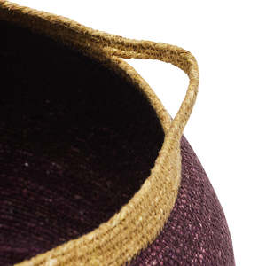 Woven <b>Large</b> Braided Seagrass <b>Storage</b> <b>Basket</b> Round Purple Tone Handmade Sustainable Decorative <b>Basket</b> Wholesale Bulk Supplier - Product Image 4
