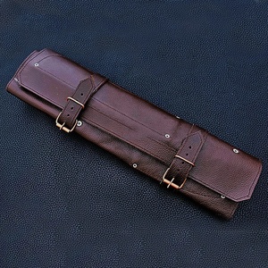 Viking Art Custom Handmade 5-Piece Chef <b>Set</b> Damascus Steel Resin Handles Leather Sheath <b>Sharp</b> <b>Knives</b> Ambidextrous - Product Image 6