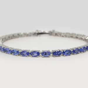 Natural Tanzanite Tennis <b>Bracelet</b> 925 Sterling Silver Gemstone Jewelry Handmade Elegant Gift For Women - Product Image 1