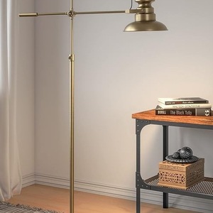 Lampadaire contemporain haut avec abat-jour en verre amovible, base en laiton durable, design moderne pour chambre, salon, hôtel, Diwali - Product Image 4