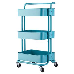 Carrello portaoggetti a 3 livelli XH per cucina e casa, con maniglia, moderno, in metallo e plastica, con ruote - Funzionalità base per la pulizia di camera da letto, cucina, hotel - Product Image 6
